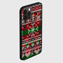 Чехол для iPhone 12 Pro Max Вязанный орнамент узор, цвет: 3D-черный — фото 2