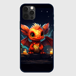 Чехол для iPhone 12 Pro Max Новогодний дракончик 2024, цвет: 3D-черный