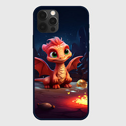 Чехол для iPhone 12 Pro Max Удивленный дракон и свечки, цвет: 3D-черный