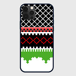 Чехол для iPhone 12 Pro Max Узор из разноцветных фигур, цвет: 3D-черный