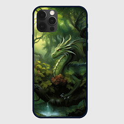 Чехол для iPhone 12 Pro Max Лесной зеленый дракон символ 2024 года, цвет: 3D-черный