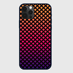 Чехол для iPhone 12 Pro Max Градиент закат под сеткой, цвет: 3D-черный