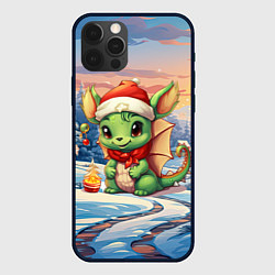 Чехол для iPhone 12 Pro Max Милый маленький дракон новогодний 2024 года, цвет: 3D-черный