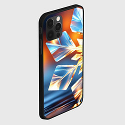 Чехол для iPhone 12 Pro Max Реалистичная снежинка на теплом фоне, цвет: 3D-черный — фото 2