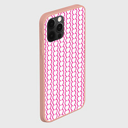 Чехол для iPhone 12 Pro Max Полосы из сердечек, цвет: 3D-светло-розовый — фото 2