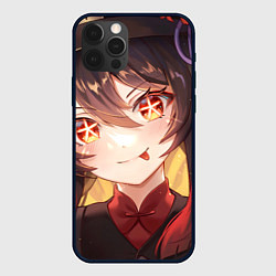 Чехол для iPhone 12 Pro Max Genshin Impact Ху Тао smile, цвет: 3D-черный