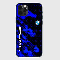 Чехол для iPhone 12 Pro Max BMW sport amg colors blue, цвет: 3D-черный