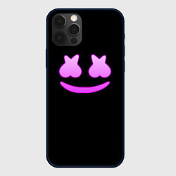 Чехол для iPhone 12 Pro Max Маршмеллоу розовый градиент лого, цвет: 3D-черный