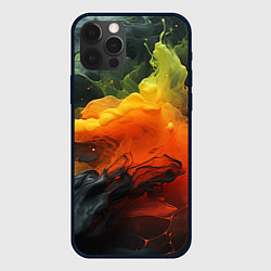 Чехол для iPhone 12 Pro Max Взрыв оранжевой краски, цвет: 3D-черный