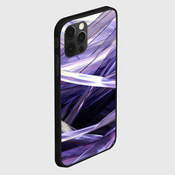 Чехол для iPhone 12 Pro Max Фиолетовые прозрачные полосы, цвет: 3D-черный — фото 2