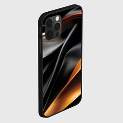 Чехол для iPhone 12 Pro Max Черная и оранжевая материя, цвет: 3D-черный — фото 2