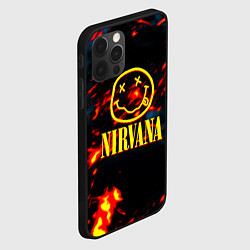 Чехол для iPhone 12 Pro Max Nirvana rock огненное лого лава, цвет: 3D-черный — фото 2