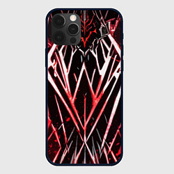 Чехол для iPhone 12 Pro Max Адские красные полосы, цвет: 3D-черный