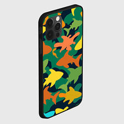 Чехол для iPhone 12 Pro Max Камуфляж силуэты рыбок, цвет: 3D-черный — фото 2