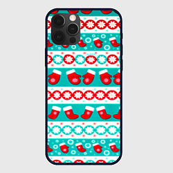 Чехол для iPhone 12 Pro Max Рождество паттерн, цвет: 3D-черный