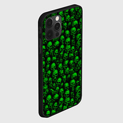 Чехол для iPhone 12 Pro Max Зеленые черепа, цвет: 3D-черный — фото 2