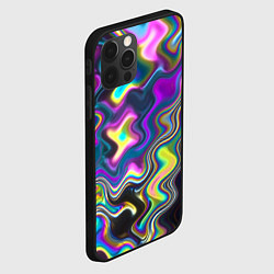 Чехол для iPhone 12 Pro Max Волнистые абстрактные волны, цвет: 3D-черный — фото 2