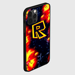 Чехол для iPhone 12 Pro Max Roblox огенное лого, цвет: 3D-черный — фото 2