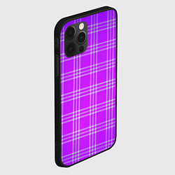 Чехол для iPhone 12 Pro Max Фиалковая шотландская клетка, цвет: 3D-черный — фото 2