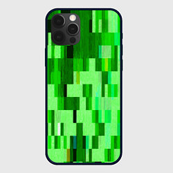 Чехол для iPhone 12 Pro Max Зелёный глитч, цвет: 3D-черный