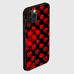 Чехол для iPhone 12 Pro Max Roblox краски гейм мобайл, цвет: 3D-черный — фото 2