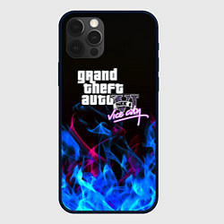 Чехол для iPhone 12 Pro Max GTA неоновый огонь вайсити, цвет: 3D-черный