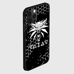 Чехол для iPhone 12 Pro Max Ведьмак лого текстура соты, цвет: 3D-черный — фото 2