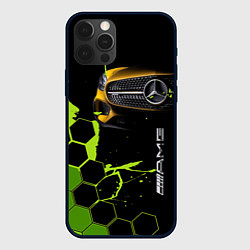 Чехол для iPhone 12 Pro Max Мерседес AMG тёмный, цвет: 3D-черный