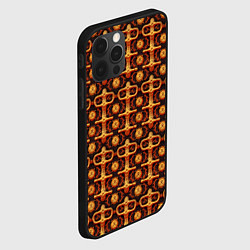 Чехол для iPhone 12 Pro Max Оранжевый деревянный абстрактный паттерн, цвет: 3D-черный — фото 2