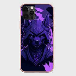 Чехол для iPhone 12 Pro Max Фиолетовый волк в доспехах, цвет: 3D-светло-розовый