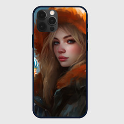 Чехол для iPhone 12 Pro Max Русская девушка в стиле аниме Москва, цвет: 3D-черный