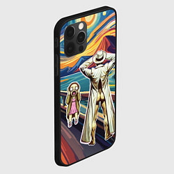 Чехол для iPhone 12 Pro Max Пародия Эдвард Мунк картина Крик эксгибиционизм, цвет: 3D-черный — фото 2