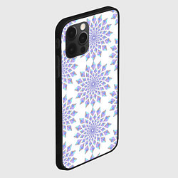 Чехол для iPhone 12 Pro Max Криптовалюта Эфириум паттерн по кругу на белом, цвет: 3D-черный — фото 2
