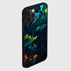 Чехол для iPhone 12 Pro Max Кислотная яркая абстракция в камуфляжном стиле, цвет: 3D-черный — фото 2