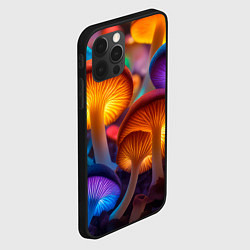 Чехол для iPhone 12 Pro Max Неоновые светящиеся грибы, цвет: 3D-черный — фото 2