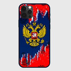 Чехол для iPhone 12 Pro Max Россия краски герб, цвет: 3D-черный