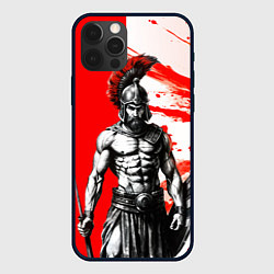 Чехол для iPhone 12 Pro Max Гладиатор Спартак красно белые, цвет: 3D-черный