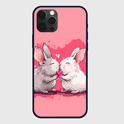 Чехол для iPhone 12 Pro Max Милые влюбленные кролики, цвет: 3D-черный