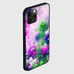 Чехол для iPhone 12 Pro Max Паттерн цветов, цвет: 3D-черный — фото 2
