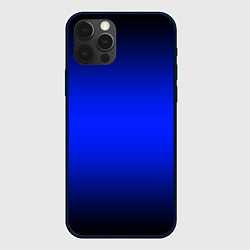Чехол для iPhone 12 Pro Max Градиент чёрно-сине-чёрный, цвет: 3D-черный