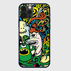 Чехол для iPhone 12 Pro Max Сумасшедшие монстры, цвет: 3D-черный