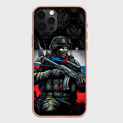 Чехол для iPhone 12 Pro Max Русский солдат, цвет: 3D-светло-розовый