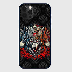 Чехол для iPhone 12 Pro Max Русские волки, цвет: 3D-черный