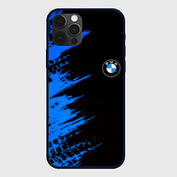 Чехол для iPhone 12 Pro Max BMW краски синие, цвет: 3D-черный