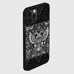 Чехол для iPhone 12 Pro Max Белый герб России, цвет: 3D-черный — фото 2