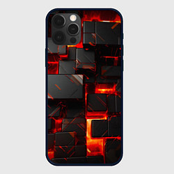 Чехол для iPhone 12 Pro Max Неоновые квадратики, цвет: 3D-черный