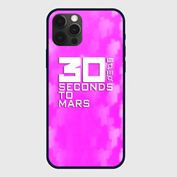 Чехол для iPhone 12 Pro Max 30 seconds to mars pink, цвет: 3D-черный