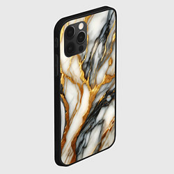 Чехол для iPhone 12 Pro Max Мрамор - текстура, цвет: 3D-черный — фото 2