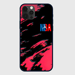 Чехол для iPhone 12 Pro Max NBA краски текстура, цвет: 3D-черный