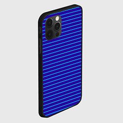 Чехол для iPhone 12 Pro Max Неоновые линии циан на темно синем, цвет: 3D-черный — фото 2
